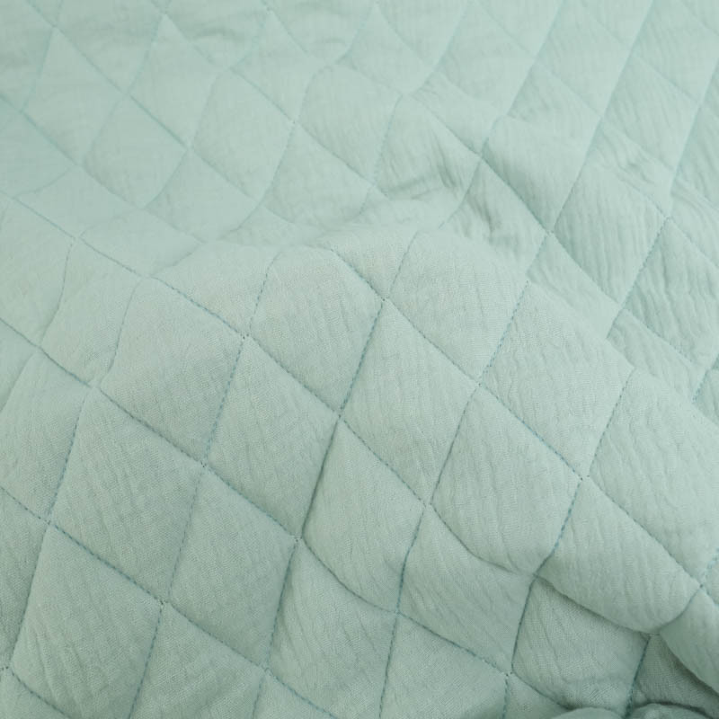 Quilted Double Gauze in Solid Soft Green - Maison Klem